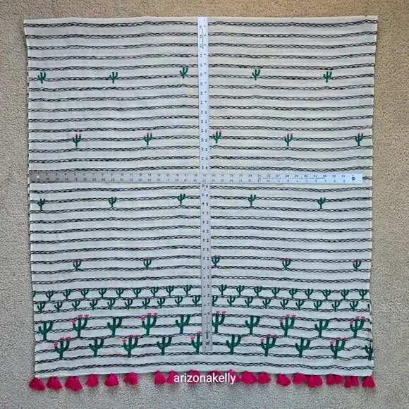 Anthropologie x Seen/Worn/Kept Cotton Cactus Scarf Embroidered - Picture 9 of 14